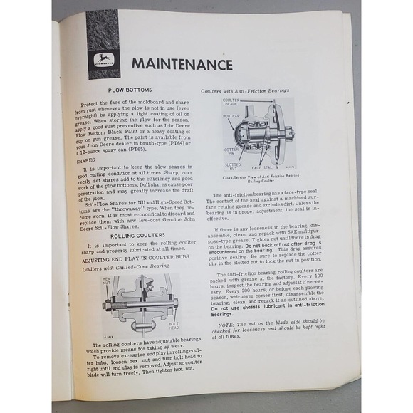 John Deere F345H and F355H Moldboard Plow Operator's Manual - Picture 6 of 6